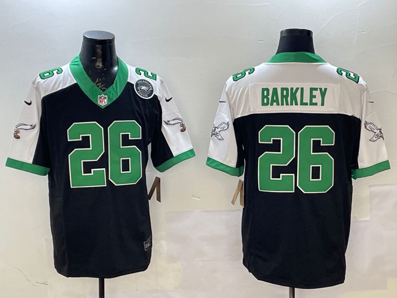 Men Philadelphia Eagles #26 Barkley Black Thanksgiving three generations 2025 Nike Limited NFL Jersey style 6